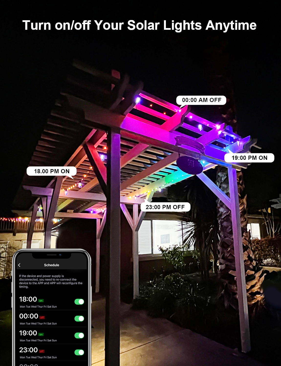 S14 Solar Outdoor String Lights (Clear Bulbs)