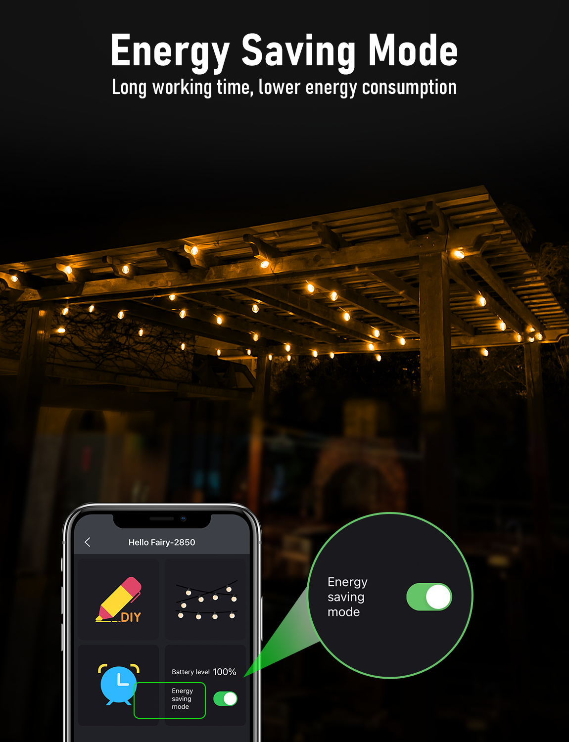 G40 Solar Outdoor String Lights 7.5M