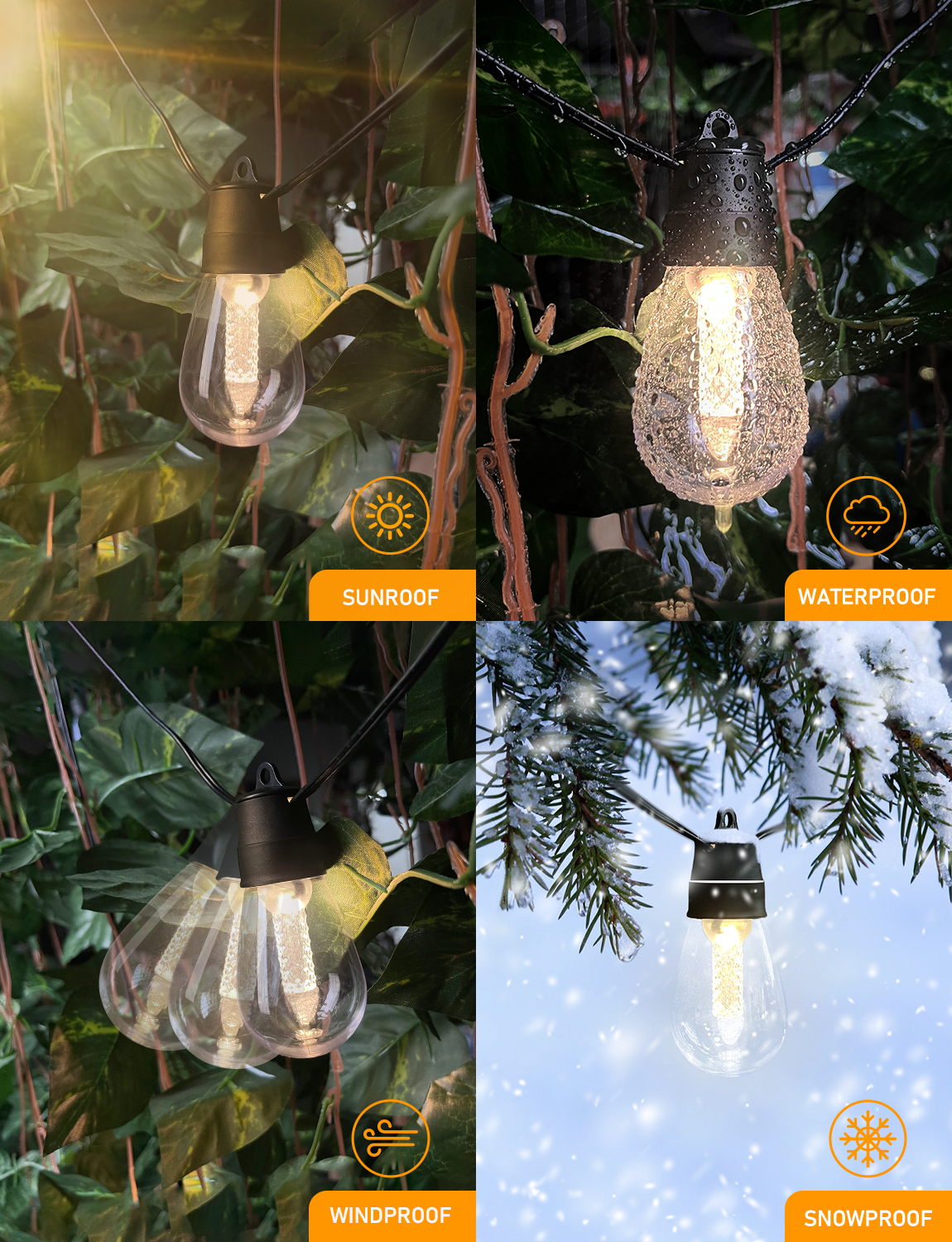S14 Outdoor String Lights 15M