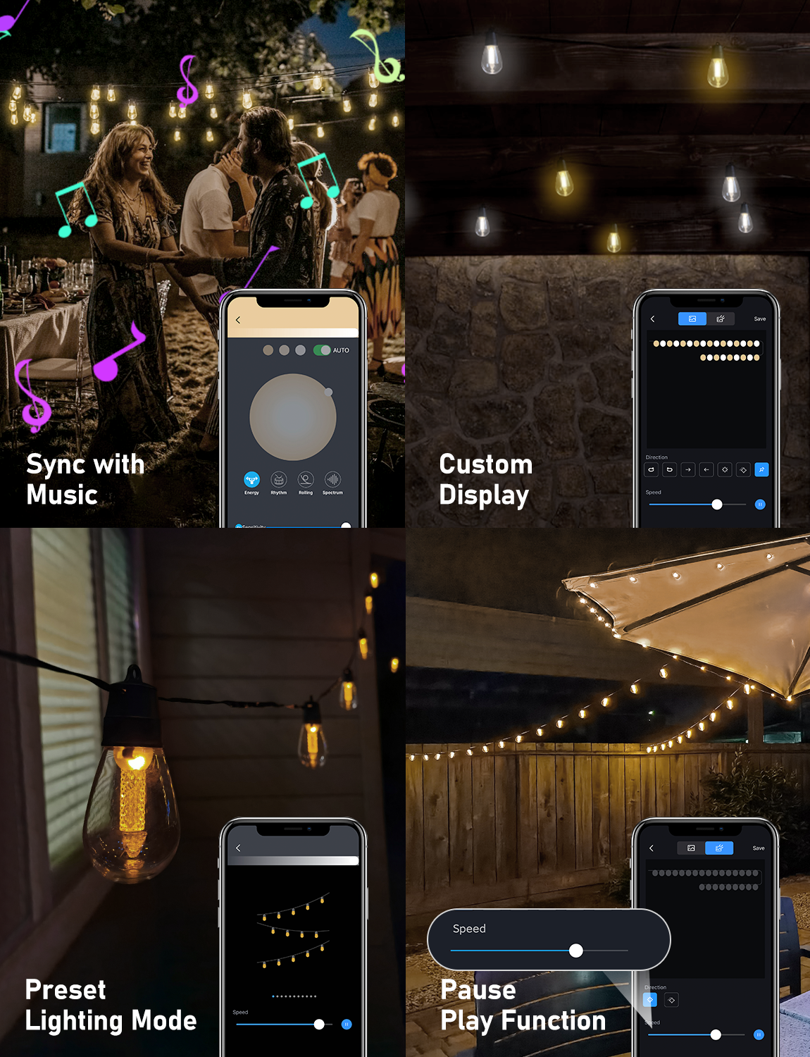 S14 Solar Outdoor String Lights 30M
