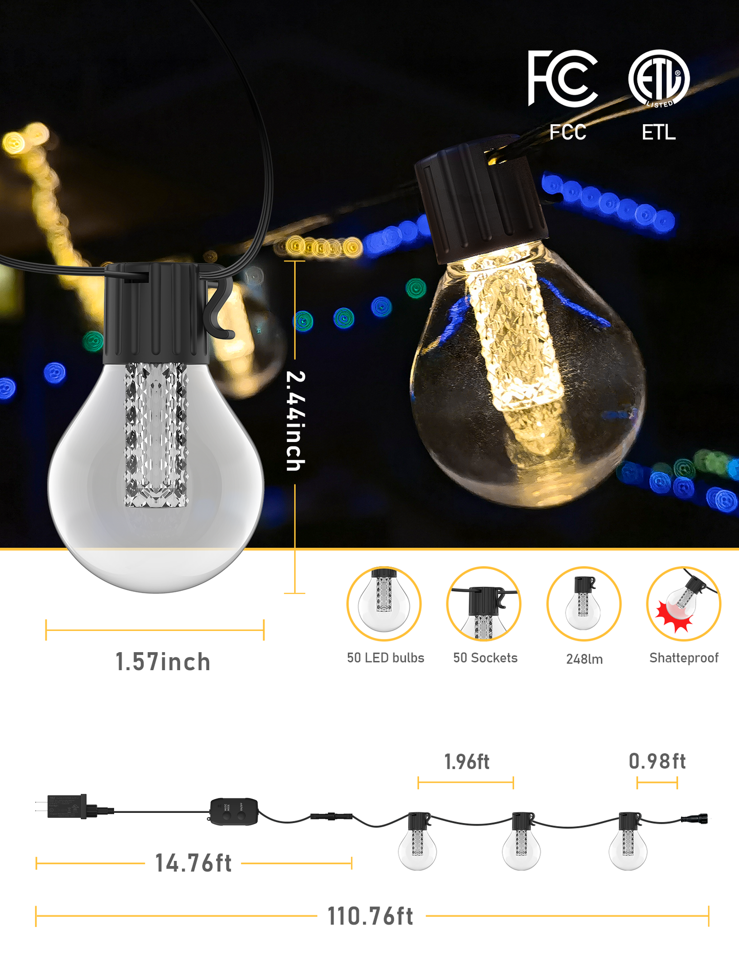 G40 Outdoor String Lights 30M
