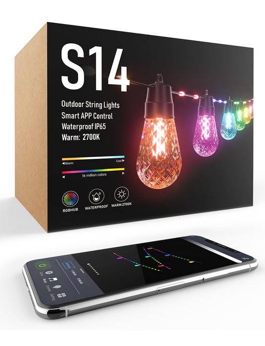 S14 Outdoor String Lights (Crystal Bulbs)