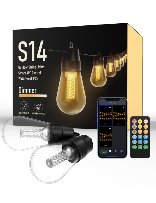 S14 Outdoor String Lights 15M