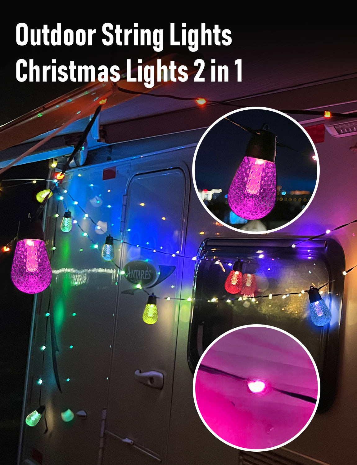 S14 Outdoor String Lights (Crystal Bulbs)