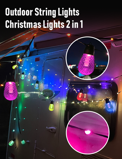 S14 Outdoor String Lights (Crystal Bulbs)