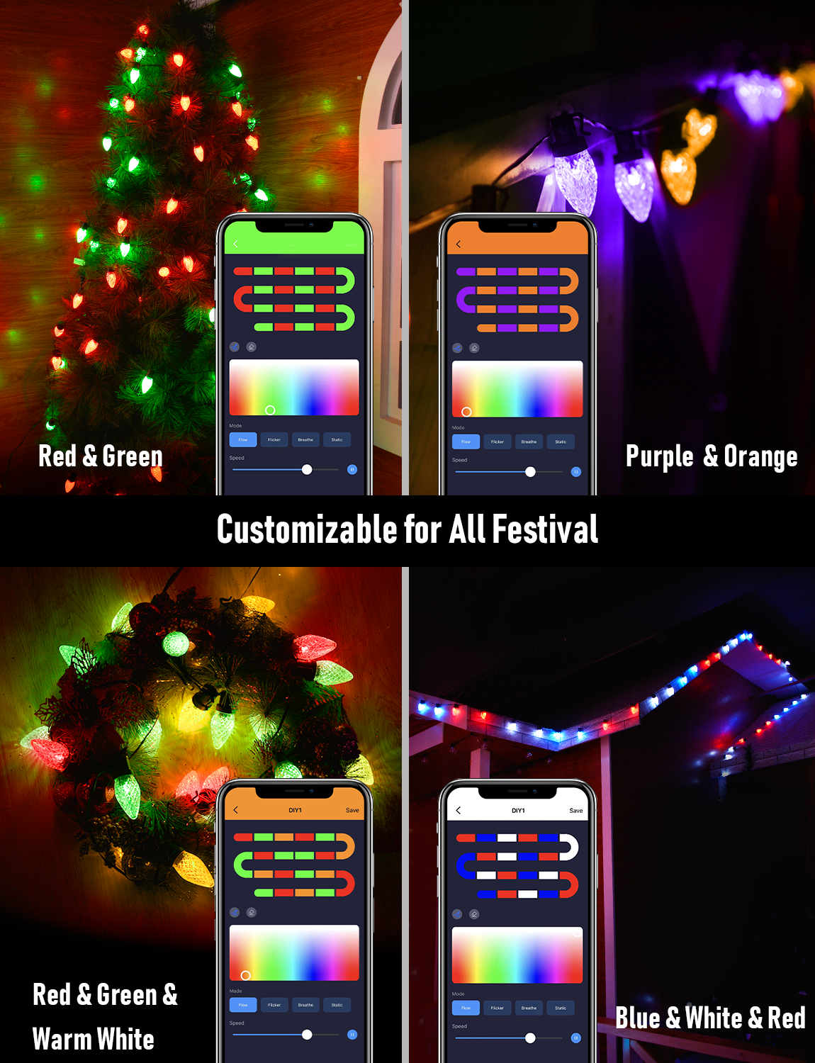 C9 Strawberry Outdoor String Lights 20M