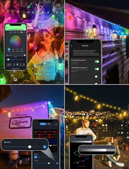 S14 Outdoor String Lights (Crystal Bulbs)