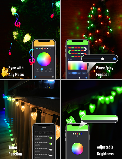 C9 Strawberry Outdoor String Lights 10M