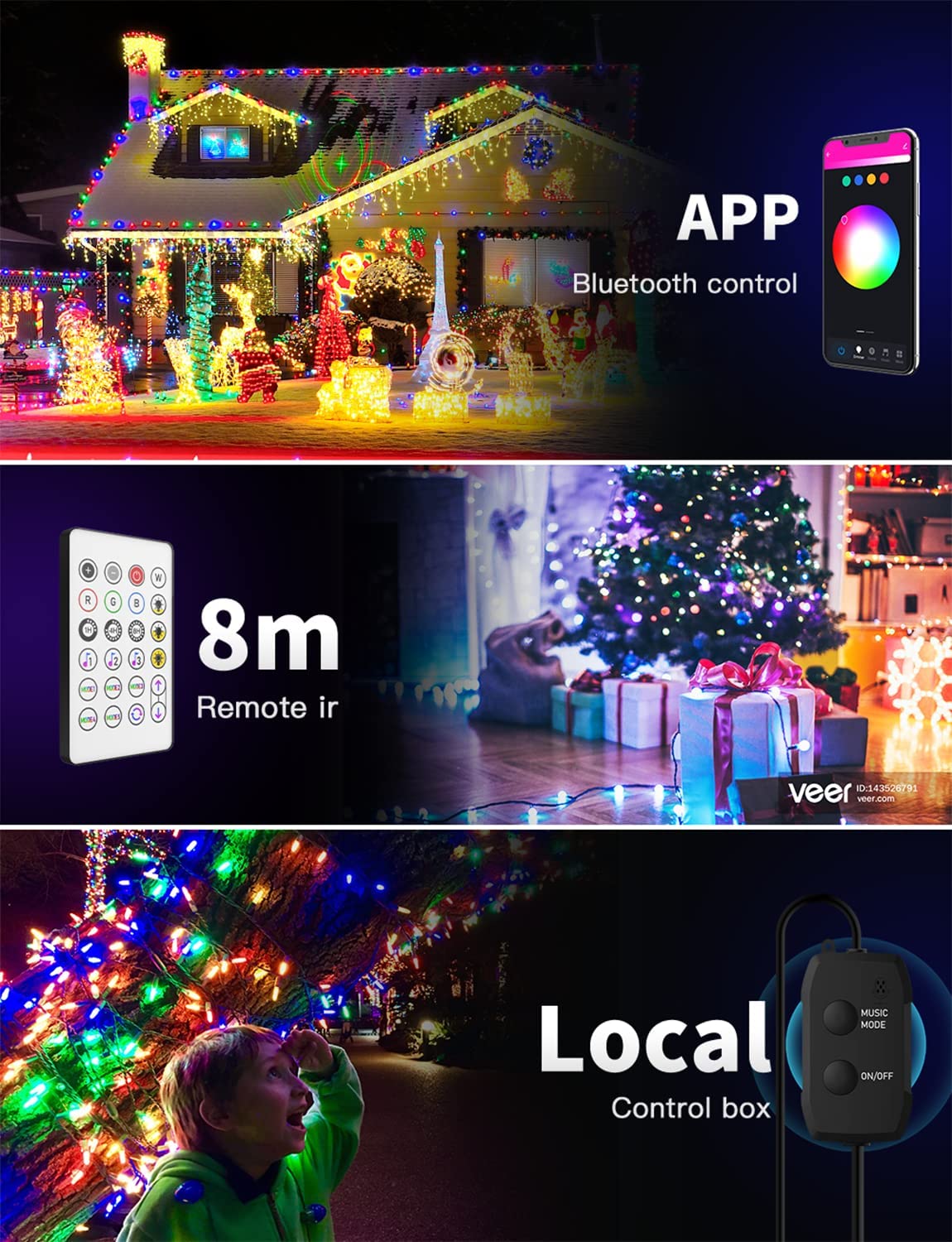 Outdoor Christmas Lights 10M 60LED